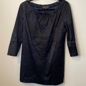 Made in Canada Navy and black pattern tunic with elastic neck line